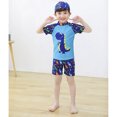 thumbnail image 3 of EDTara Kids Boys Short Sleeve Rashguard Swim Shirt and Trunks Bathing Suit with Swimming Cap, 3 of 6
