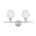 thumbnail image 4 of Living District Gene 2 Light Chrome Clear Glass Wall Sconce Industrial, 4 of 4
