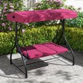 thumbnail image 2 of Gymax Balancelle Convertible pour Patio/terrasse avec Auvent Réglable et Coussin Épais, Couleur Vin, 2 of 9