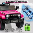 thumbnail image 4 of EDTara 12V Kids Ride On Truck Car, Battery Powered Electric Vehicles with Remote Control, Spring Suspensions, 3 Speeds, LED Lights, Music, MP3, Ride On Toy Car for Children Toddles Boys Girls, 4 of 6