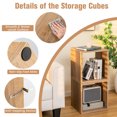 thumbnail image 3 of Costway 2 PCS Wood Stackable Storage Cube 2-tier Narrow Bookshelf Vinyl Record Organizer, 3 of 10
