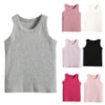 thumbnail image 1 of MKOSPLRT Running Tank Tops for Kids Toddler Boys Girls Crew Neck Ribbed Trim Tanks Sleeveless Solid Lounge Tshirts Comzy Workout Tanks, 1 of 5