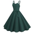 thumbnail image 2 of Robes d'Été pour Femmes 2025 Décontractées Sans Manches Femme au Foyer Soirée Bal Robe Maxi Mode Unie Vert Armée L, 2 of 5