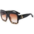 thumbnail image 1 of FEISEDY Oversized Square Sunglasses Multi Tinted Glitter Frame Stylish Inspired B2276, 1 of 6