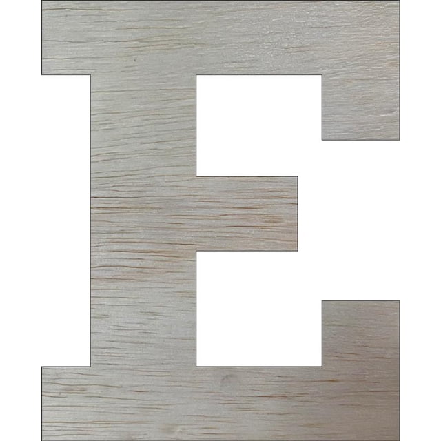 Wooden Block Letters, Unfinished 4'' Rockwell E, Craft