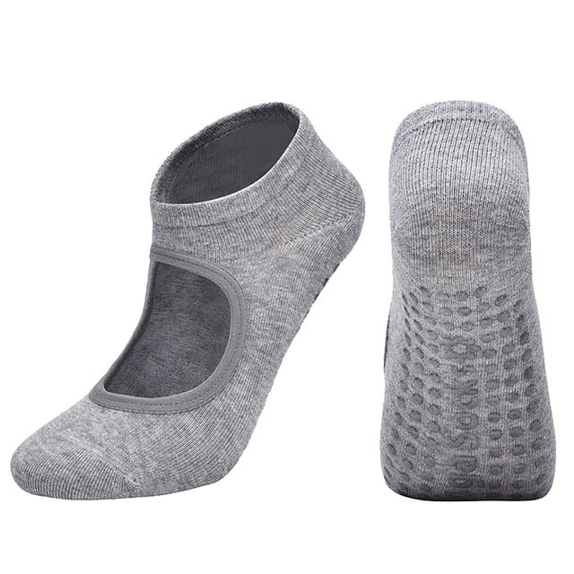 Ladies' Solid Color Backless Grip Socks Yoga Ankle Sports Socks Ladies' Anti Slip Slippers Socks