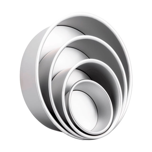 Wilton Aluminum Round Cake Pan Set, 4-Piece for Layered Cakes,Durable, Even Heating, Rust-Resistant, Professional Bakeware, 6,8, 10, 12 in., Package May Vary