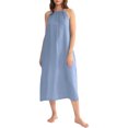 thumbnail image 4 of Kaemgyyd Robes à Col Licou pour Femmes Été Sans Manches Robe d'Été Décontractée Plage Vacances Fluide Bohème Mi-Longue avec Poches, 4 of 7