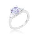 thumbnail image 1 of Bague Classique Statement pour Femmes Shonda 1,8 CT en Zircone Cubique Rhodium Coussin, Lavande - Taille 5, 1 of 1