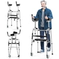 thumbnail image 1 of Costway Déambulateur Polyvalent à Roulettes Tout-Terrain avec Assistance à l'Équilibre et 2 Roues de Qualité Argent, 1 of 10