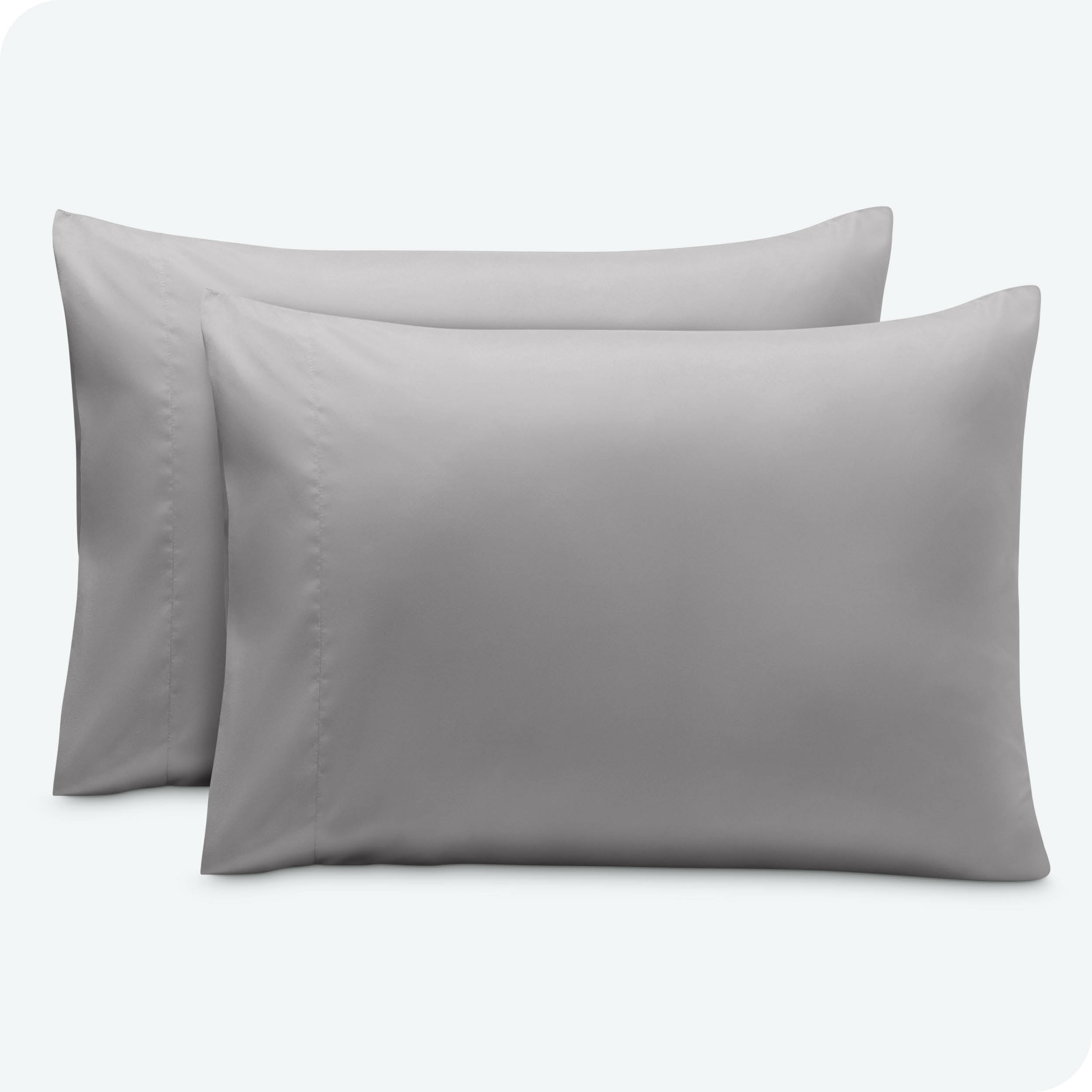 Bare Home Pillowcase Set - Envelope Closure - Premium 1800 Collection - Double Brushed - Ultra Soft - Standard Size, Light Gray, 2 Count