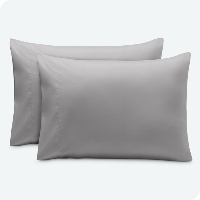 Bare Home Pillowcase Set - Envelope Closure - Premium 1800 Collection - Double Brushed - Ultra Soft - Standard Size, Light Gray, 2 Count
