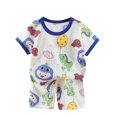 thumbnail image 2 of Qertyioot Mode Filles T-Shirts Décontractés à Manches Courtes Col Rond Col Bouton Ensembles de Shorts Imprimés Aubaines, 2 of 3