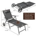 thumbnail image 4 of Costway Chaise Longue Pliante de Patio en Aluminium, Fauteuil Inclinable, Dossier Ajustable, Roues, 4 of 8