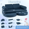 thumbnail image 3 of Gymax Canapé Modulable pour Enfants 13 Pcs, Sofa Sectionnel Polyvalent pour Tout-Petits, Bleu, 3 of 9