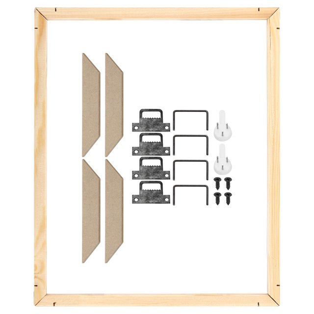 Unique Bargains Canvas Stretcher Bars Kit, 12x10 Inch Rectangle Solid Wood Frame for Paint, Prints, Oil Paintings, Wood Color