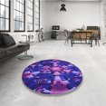 thumbnail image 4 of Ahgly Company Tapis d'Intérieur Lavable en Machine Carré Transitionnel Violet Vif, 8 Pieds Carré, 4 of 7