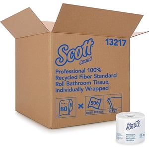 Professionnels essentiels 100% Papier hygiénique en vrac recyclé en fibre pour les entreprises (13217) Boîte de 1
