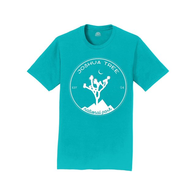 Gravity Outdoor Co. Joshua Tree Mens T-Shirt - White Logo - Aqua - Large