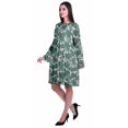 thumbnail image 3 of Moomaya Robe d'Été Fluide à Manches Longues Imprimée pour Femmes, Longueur Genou, Évasée, 3 of 6