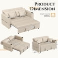 thumbnail image 3 of AECOJOY 63" 3-in-1 Convertible Chair Bed, Pull Out Folding Single Sleeper Sofa with Adjustable Backrest, Pillow & Side Pocket for Small Space, Apartment, RV, Beige, 3 of 11