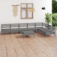 thumbnail image 1 of vidaXL 8 Piece Garden Lounge Set Solid Wood Pine Grey, 1 of 8