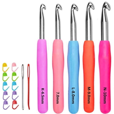 Crochet Hooks Set Ergonomic Grip Soft Handles Aluminum Crochet Hook