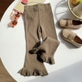 thumbnail image 2 of Timegard Toddler Girls Clothes Ruffle Flare Leggings Solid Color Comfy Trousers Children Cute Stretch Pants, 2 of 5