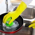 thumbnail image 2 of Latex Kitchen Gloves - Long Cuff, Non-Slip, PVC Material - for Dishwashing, Cleaning, Household Use, 2 of 4