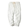 thumbnail image 1 of Mefallenssiah Full Length Pants Clearance Men'S Cotton Drawstring Casual Solid Color Washed Straight Leg Cropped Pants Outdoor Pants, 1 of 1