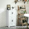 thumbnail image 2 of HOMCOM Kitchen Pantry Cabinet Pantry Storage Cabinet with Barn Doors White, 2 of 10