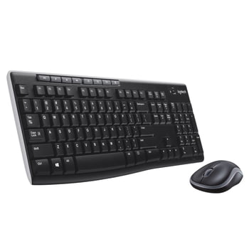 Logitech Wireless Keyboard and Mouse Combo for Windows, 2.4 GHz Wireless, Compact Mouse, 8 Multimedia and Shortcut Keys, 2-Year Battery Life, for PC, Laptop - Black