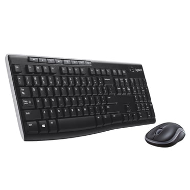 Logitech Combo Clavier et Souris Sans Fil pour Windows, Sans Fil 2,4 GHz, Souris Compacte, 8 Multidispositfs et Raccourcis Touches, Piles 2 Ans, PC et ordinateur portable - Noir