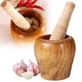 thumbnail image 2 of Solid Wood Mortar & Pestle Set for Grinding Spices & Herbs, 2 of 9