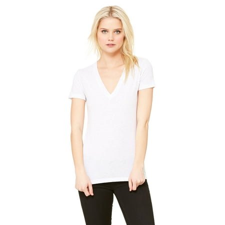Bella + Canvas T-Shirt à Manches Courtes Col en V Profond pour Femmes