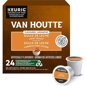 Van Houtte Dulce de Leche Café K-Cup Pods, 24-Count | Doucement & Rôtissement moyen crémeux au caramel, 100% Arabica Compatible avec Keurig Brèches
