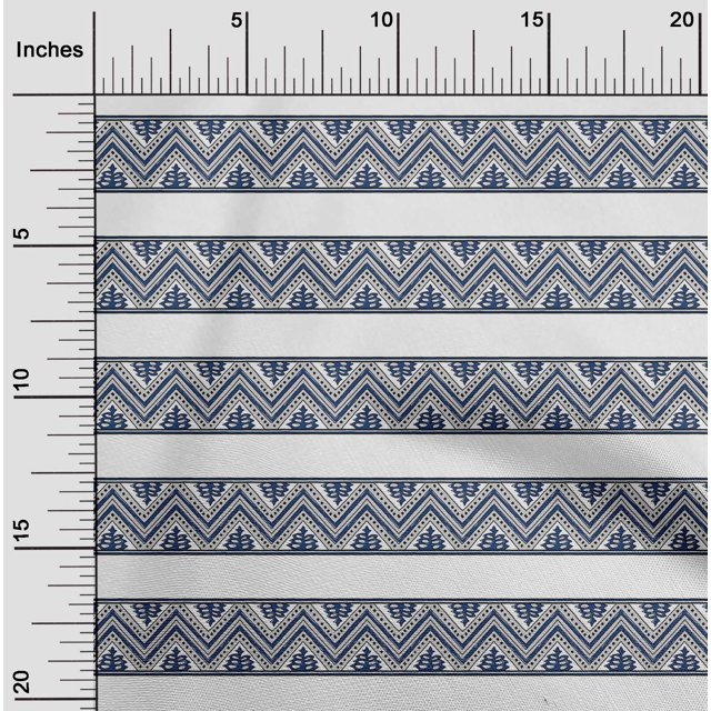 oneOone Viscose Jersey Fabric Floral & Chevron Block Print Fabric By Yard 60 Inch Wide