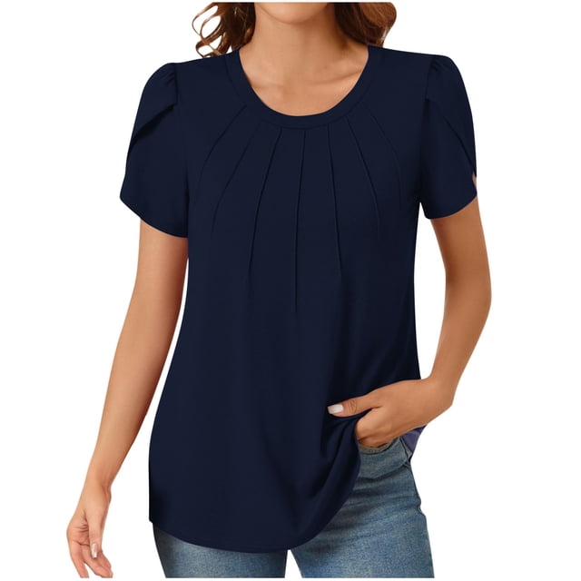 Liquidation d'Économies! BEFOKA T-Shirt pour Femmes Grande Taille, Blouse d'Été Décontractée pour Femmes, Blouse à Manches Courtes Imprimée pour Femmes à Col Rond Décontractée