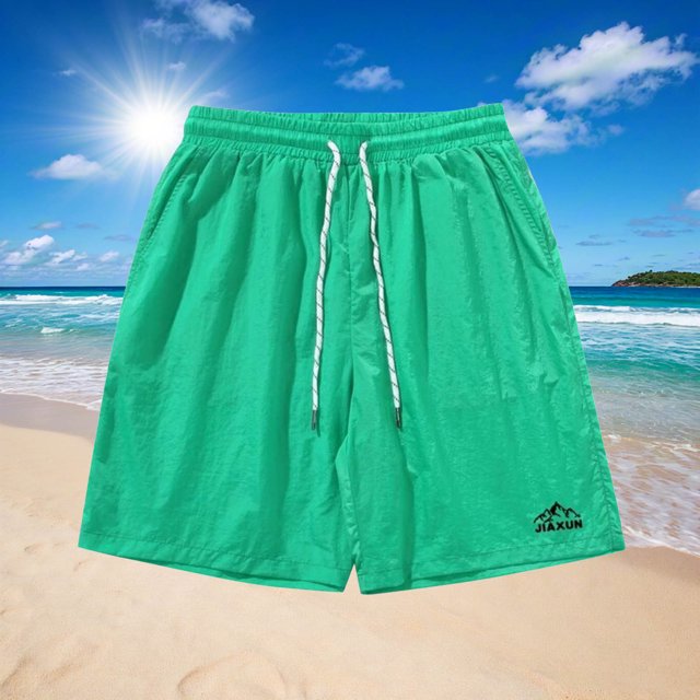 Styesk Mens Shorts Men Solid Color Casual Fashion Loose Drawstring Pockets Exercise Beach Shorts Pants