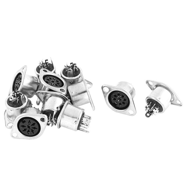 Unique Bargains 10 Pcs Connecteurs Adaptateurs Femelles 8 Broches Ton Argent