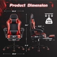thumbnail image 2 of Homall Chaise de Jeu en Cuir PU avec Repose-Pieds et Soutien Lombaire, Massage, Chaise Ergonomique pour Gamer, Hauteur Réglable, Chaise d'Ordinateur, Rouge, 2 of 8