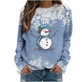 thumbnail image 1 of Pulls- pulls- Pull-Down Épaule Col Rond Manches Longues Noël Tricot Sweat-Shirts Floraux Décontractés Tops pour Automne/printemps/hiver Rouge L, 1 of 7