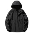 thumbnail image 3 of Imperméable à Capuche pour Femmes, Manteau de Pluie d'Extérieur à une Seule Couche, Ensemble Décontracté à Revers, Fermeture Éclair, Coupe Ample, Haut Doux, Manteau à Capuche, Coupe-Vent d'Extérieur, Veste en Liquidation, 3 of 3