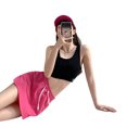 thumbnail image 3 of kurtrusly Shorts Jupes Robes Décontractées Unies à Cordon Mini Ligne A Mode Taille Haute Été Style Coréen pour Sports Rose Rouge 2TG, 3 of 7