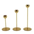 thumbnail image 4 of Mainstays Gold Taper Candle Holder Set, 3-piece, 4 of 8
