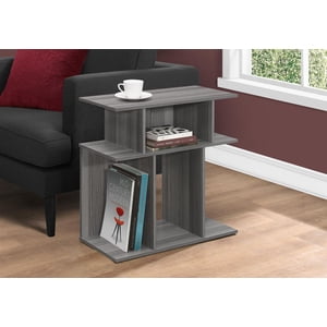 Monarch Specialties Accent Table, Side, End, Nightstand, Lamp, Living Room, Bedroom, Laminate, Grey, Contemporary, Modern