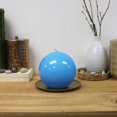 thumbnail image 2 of Bougie en forme de boule bleu haute brillance, non parfumée, 2 of 5