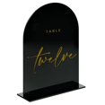 thumbnail image 1 of 5x7 Inch Black Arch Acrylic Sign with Stand | 10 Pack Blank Black Acrylic Arch Table Signs with Base for DIY Wedding Table Numbers, Arched Wedding Signage, Events& Parties (Black, 5x7 Inch (10pcs), 1 of 4