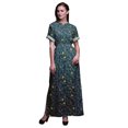thumbnail image 1 of Bimba Robe Longue Maxi en Rayonne à Imprimé Floral de Feuilles pour Femmes avec Fente Latérale-Petit, 1 of 6