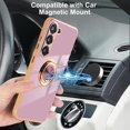 thumbnail image 4 of ORUYROP for Samsung Galaxy S23 Plus Case with Screen Protector, Built-in 360 Rotation Ring Holder Magnetic Stand, Luxury Shiny Plating Edge Shockproof Electroplated Protective Cover (Purple/Go, 4 of 7